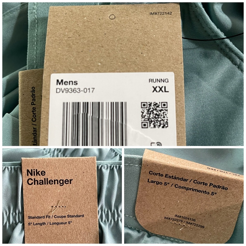 Nike Challenger Men's Running Shorts Dri-FIT Green Back Pocket Size XXL New - Picture 6 of 8